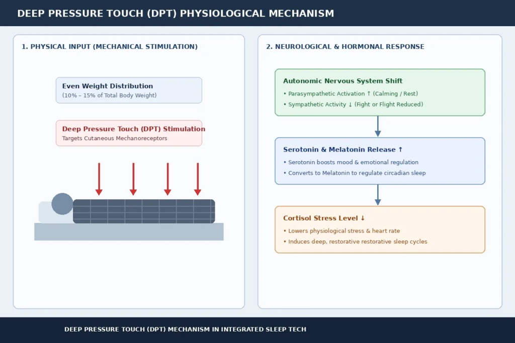 Deep Pressure Touch (DPT) physiological mechanism diagram