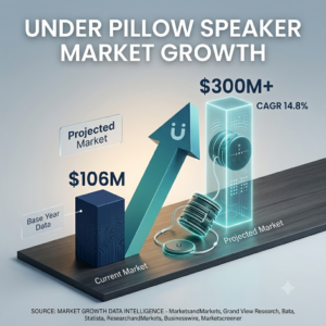 under pillow speaker market growth chart $106M to $300M