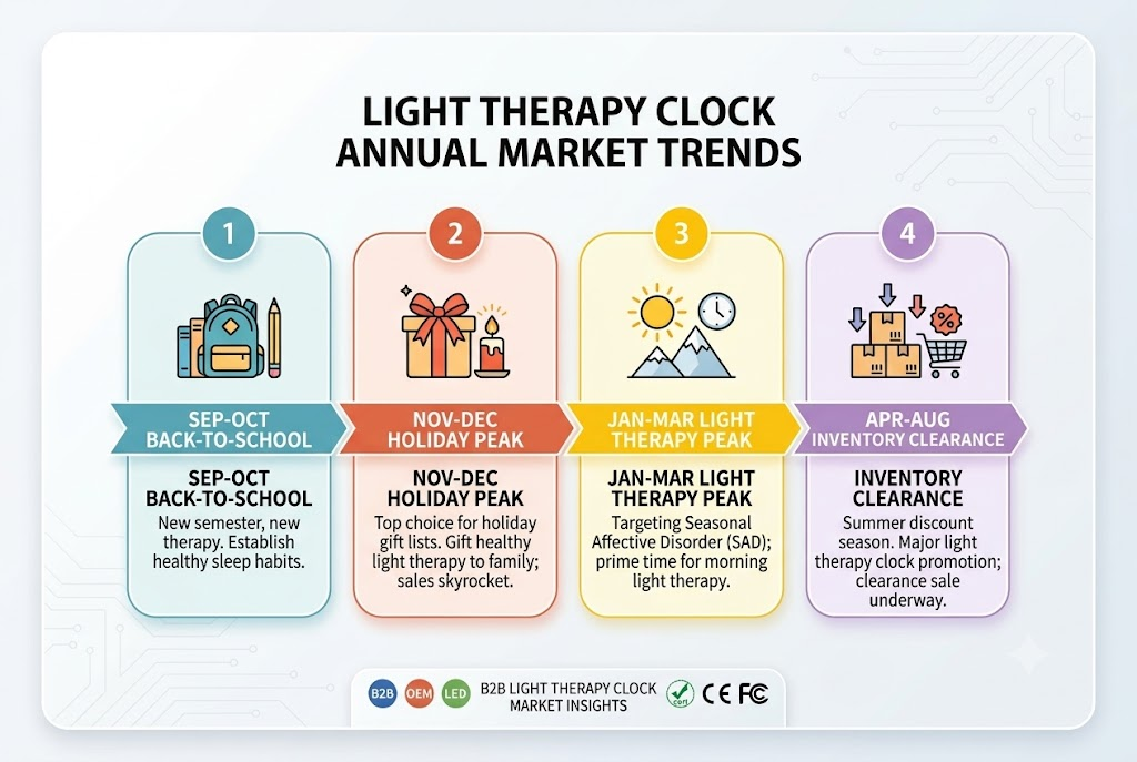 wake-up light sunrise alarm clock seasonal demand calendar for B2B inventory planning