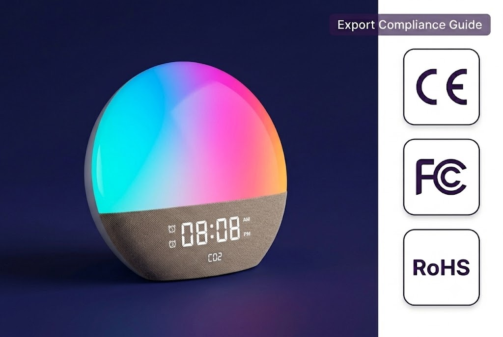 wake-up light and SAD lamp CE FCC RoHS compliance guide for B2B wholesale buyers