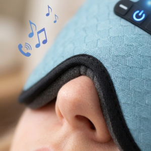 Close-up of sleep mask nose bridge seal preventing light leakage