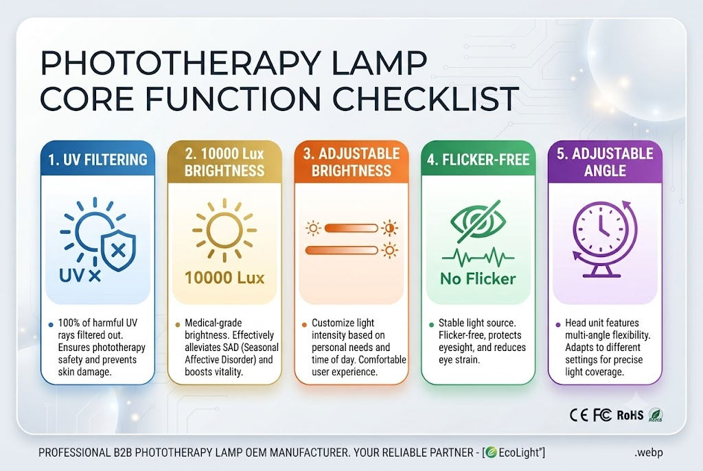 sun lamp for winter depression UV filter lux rating buying checklist