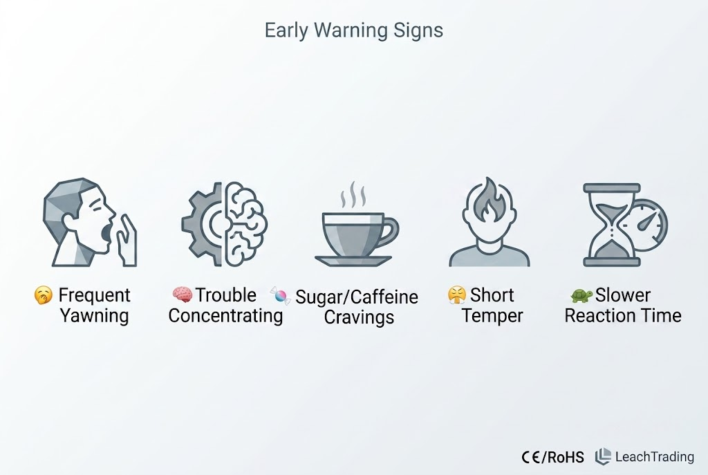 early signs of sleep deprivation checklist infographic