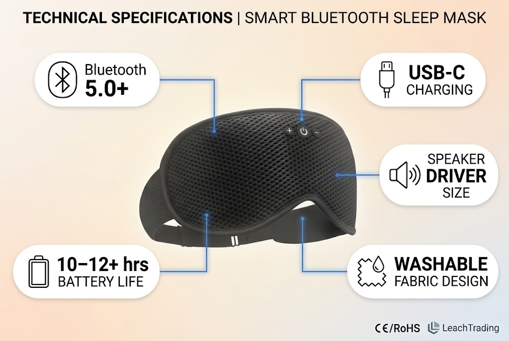 bluetooth sleep mask technical specifications battery bluetooth version comparison